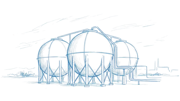 Storage capacity is not deliverability, three storage spheres of different sizes; not every Bcf in the benchmark is the same Bcf